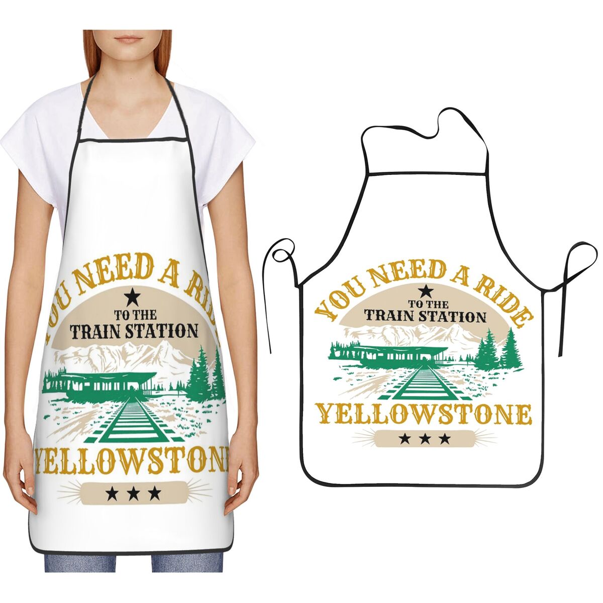 Kitchen Baking Station - ผ้ากันเปื้อนยีโลว์สโตน ลาย You Need A Ride
