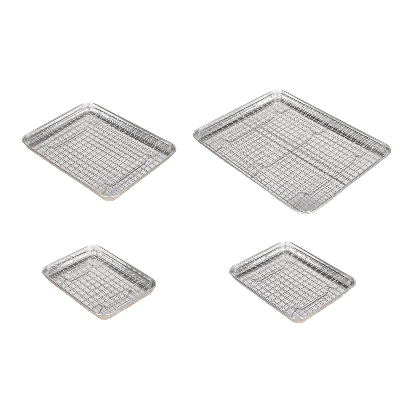 Kitchen Baking Pan Storage - ถาดอบสแตนเลสพร้อมตะแกรง ชุดอุปกรณ์อบอเนกประสงค์สำหรับทำอาหาร อบ ย่าง ขนมปัง ครัว