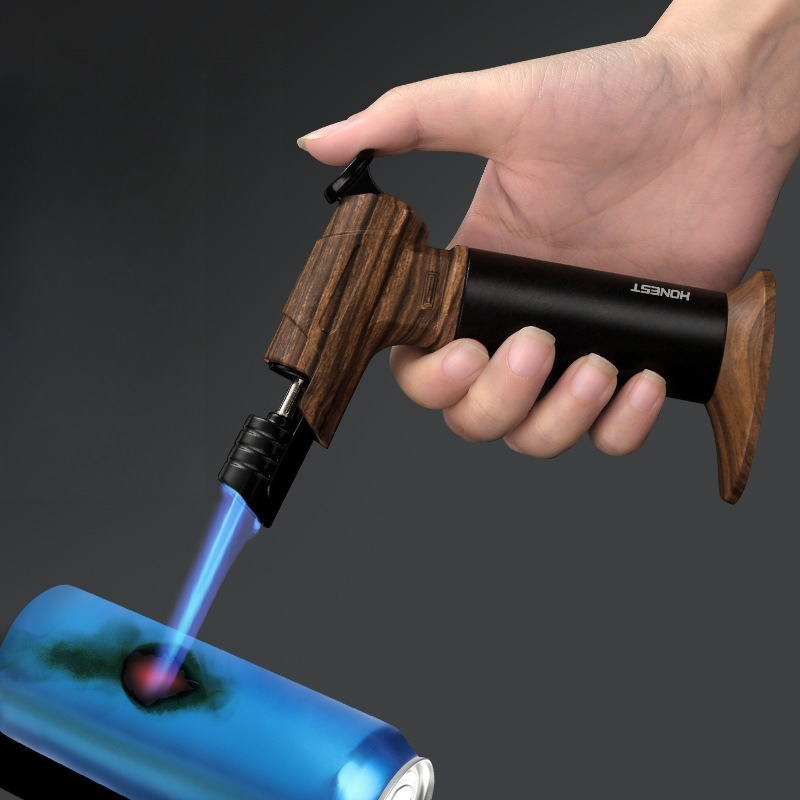 Kitchen Baking Torch - ไฟแช็คแก๊สบิวเทนแบบเจ็ทกันลม, ไฟแช็คเติมแก๊สได้สำหรับทำบาร์บีคิว, อบขนม, จุดซิการ์, อโรมาเธอราพี, แคมป์ปิ้ง,