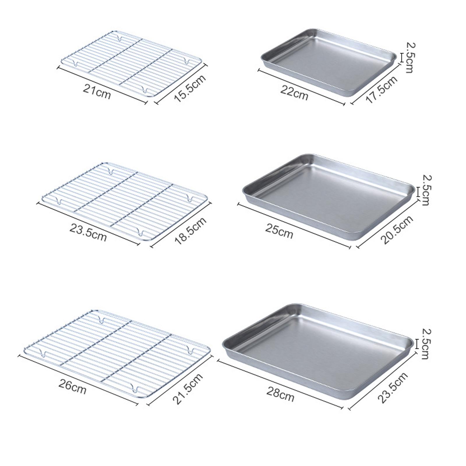 Kitchen Baking Pan Storage - ถาดอบขนมพร้อมตะแกรงลวด สำหรับคุกกี้ เนื้อสัตว์ ขนมปัง ถาดอบแบบไม่ติดกระทะ ภาชนะใส่อาหาร