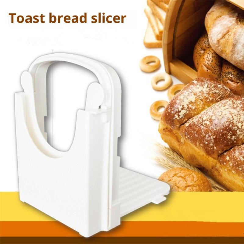 Kitchen Baking Torch - เครื่องตัดขนมปังแบบปรับได้ เครื่องหั่นขนมปังปิ้งแบบพับได้ ทำจากพลาสติก ใช้สำหรับตัดขนมปังโฮมเมด อุปกรณ์ทำขนมในครัว