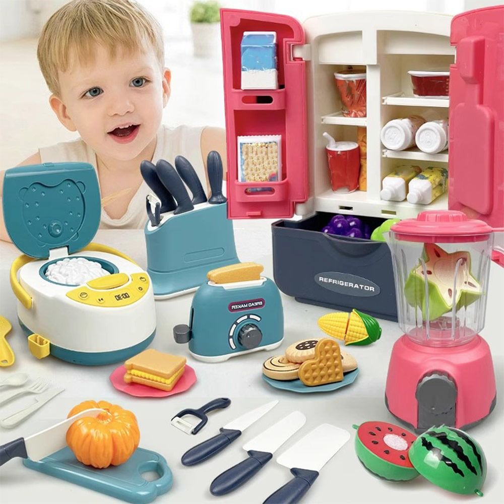 Kitchen Kids Baking Set - ชุดของเล่นทำอาหารหลากสีสัน ชุดของเล่นเตาอบไมโครเวฟพลาสติก ชุดของเล่นเตาแก๊สจำลอง ของเล่นบ้านครัวจำลอง ของขวัญ