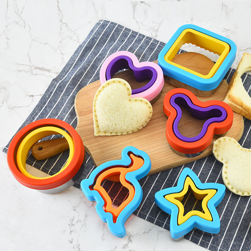 Kitchen Kids Baking Set - สแตนเลสสตีลแซนวิชเครื่องตัดและซีลชุดสำหรับเด็ก DIY อาหารคุกกี้ Maker เครื่องมือทำครัวแม่พิมพ์เด็กทำอาหารแซนวิช