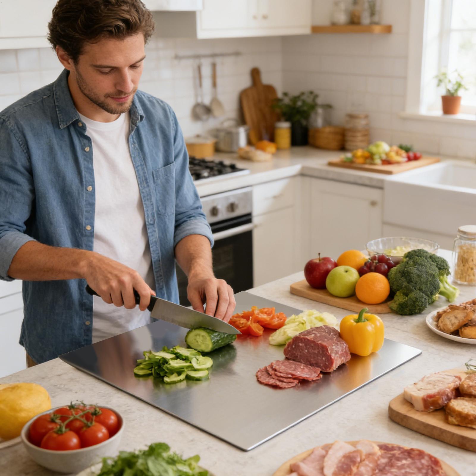 เขียงสแตนเลสแบบไม่ติดกระทะสองด - Kitchen Baking Tools บทวิจารณ์และราคา
