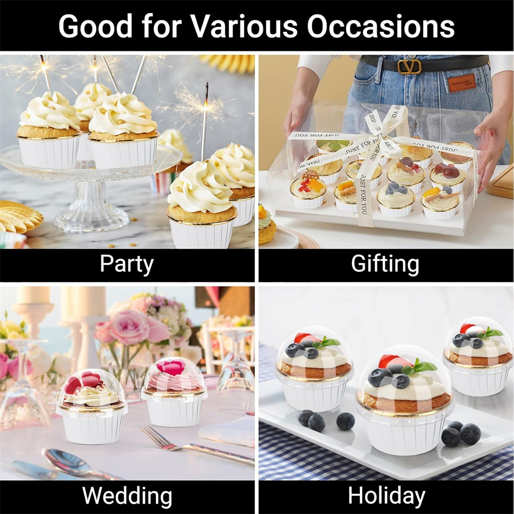 50 pcs มัฟฟินถ้วยกระดาษ Cupcak - Kitchen Baking Tools บทวิจารณ์และราคา