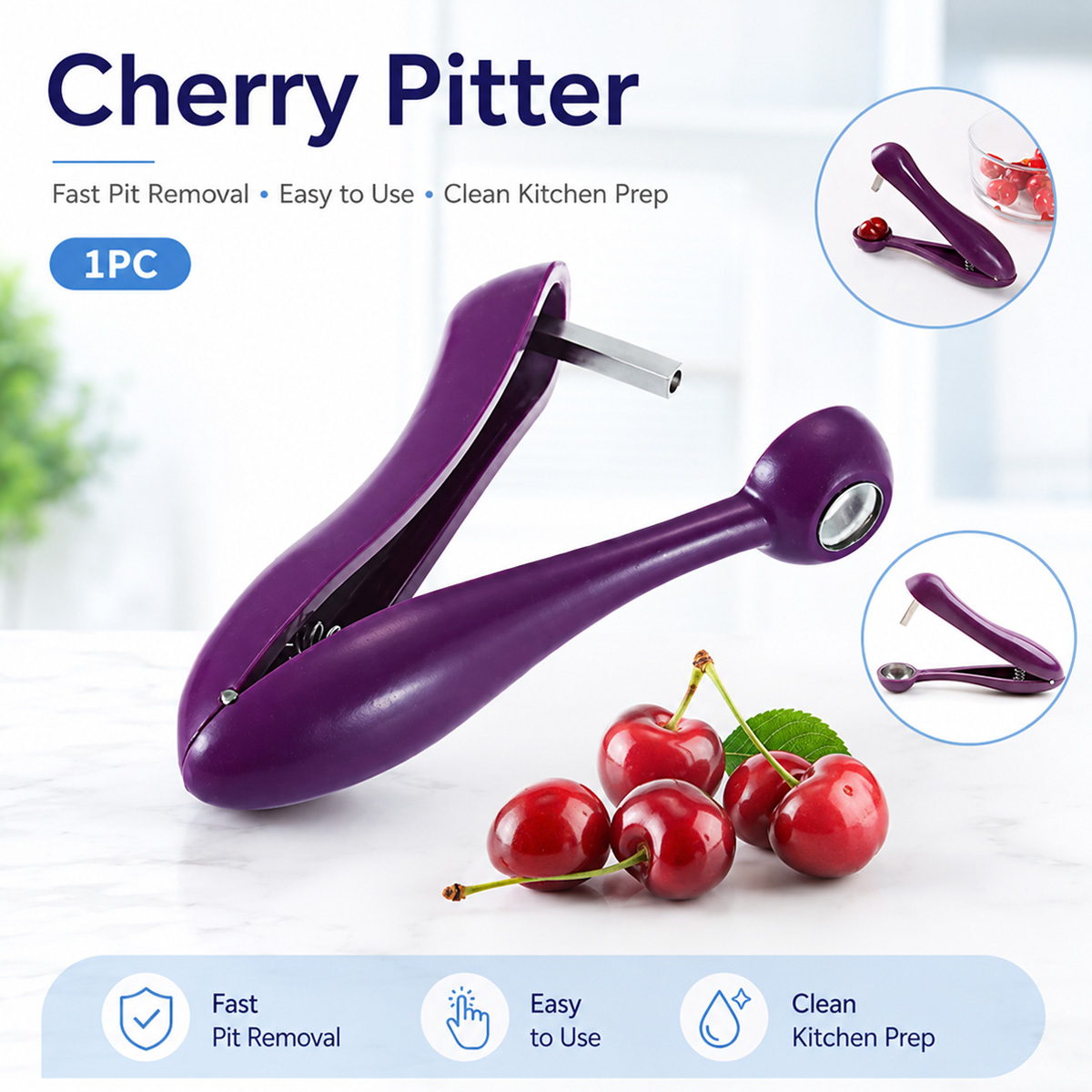 เครื่องมือแยกเมล็ดเชอร์รี่แบบม - Kitchen Baking Tools บทวิจารณ์และราคา