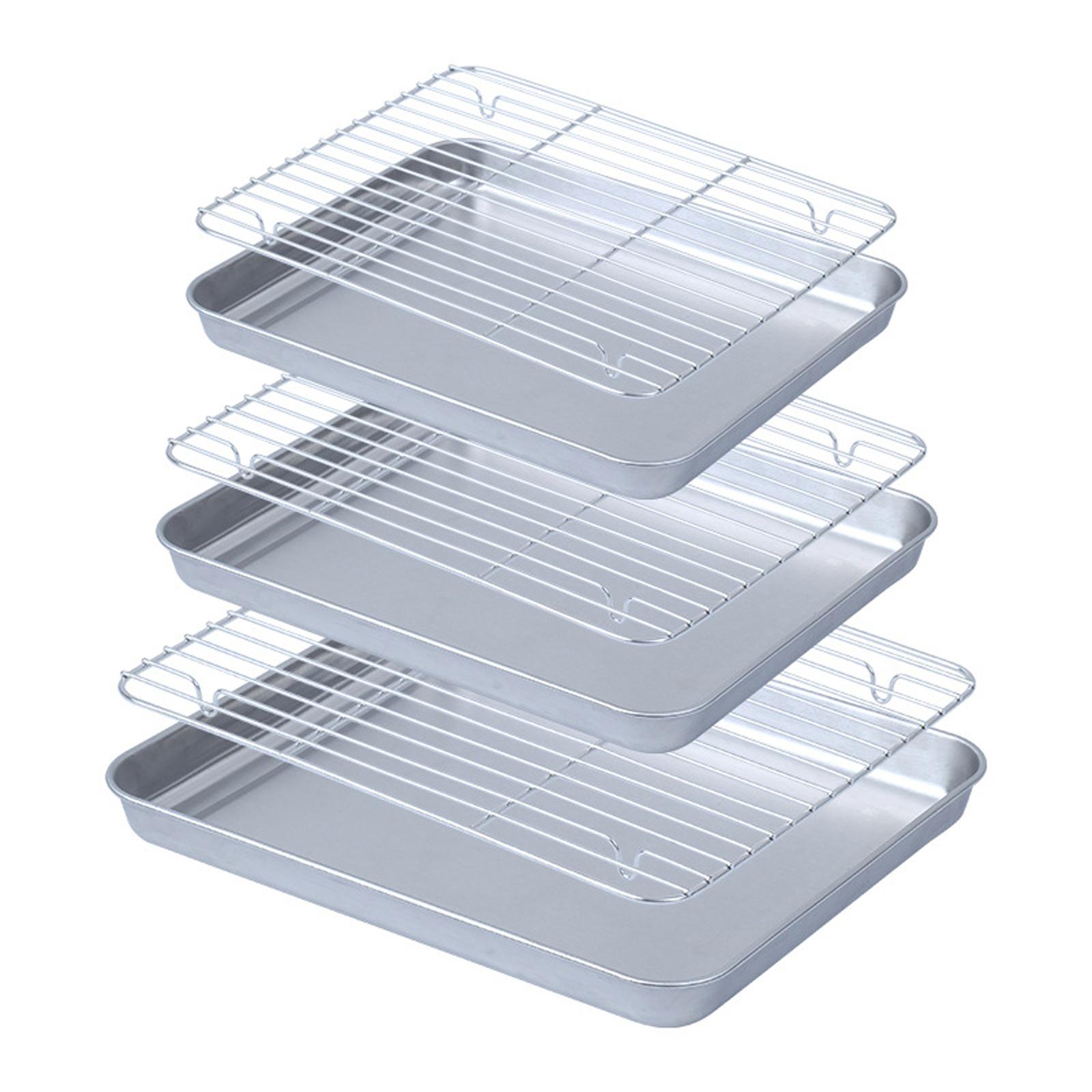 ถาดอบขนมพร้อมตะแกรงลวด สำหรับค - Kitchen Baking Pan Storage บทวิจารณ์และราคา