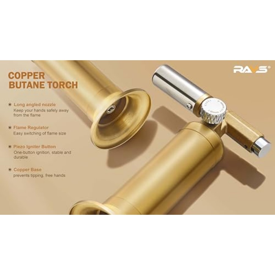 ไฟแช็กทองแดงแบบใช้แก๊สบิวเทน,  - Kitchen Baking Torch บทวิจารณ์และราคา