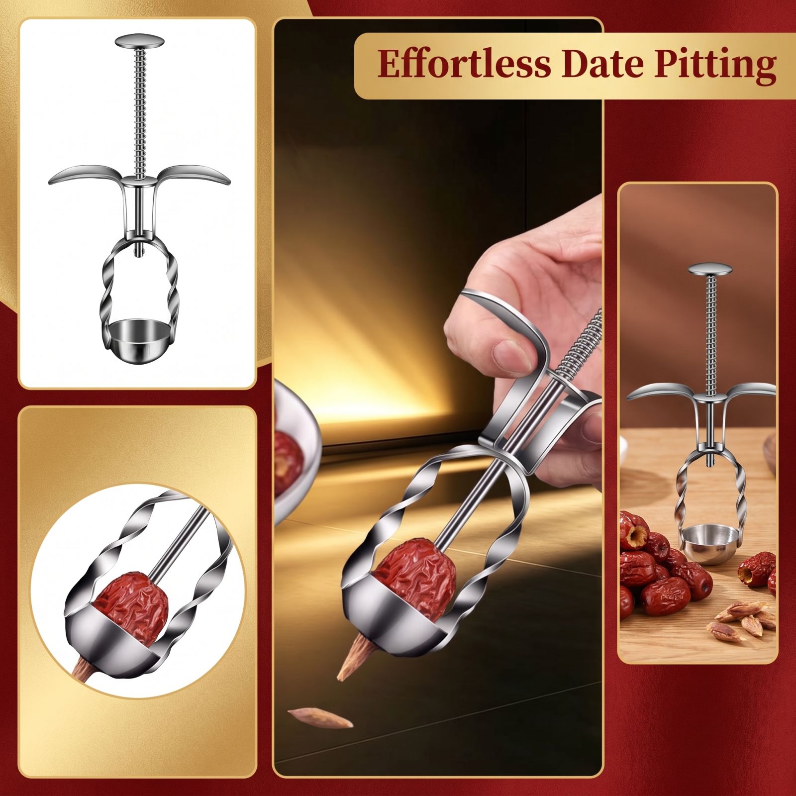 เครื่องมือเอาเมล็ดพุทราแดงสแตน - Kitchen Baking Tools บทวิจารณ์และราคา