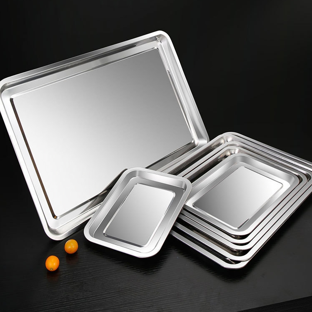 ถาดอาหารสแตนเลส 1 ชิ้น รูปทรงส - Kitchen Baking Pan Storage บทวิจารณ์และราคา