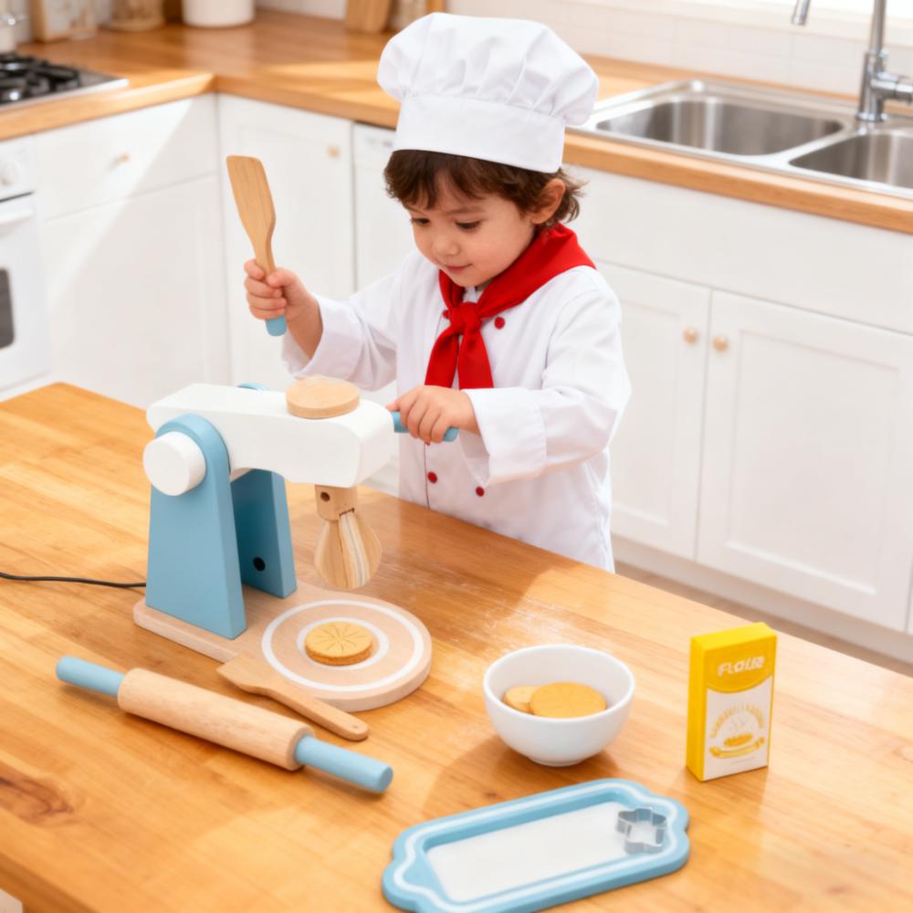 ชุดครัวไม้ของเล่นสำหรับเด็ก ชุ - Kitchen Kids Baking Set บทวิจารณ์และราคา